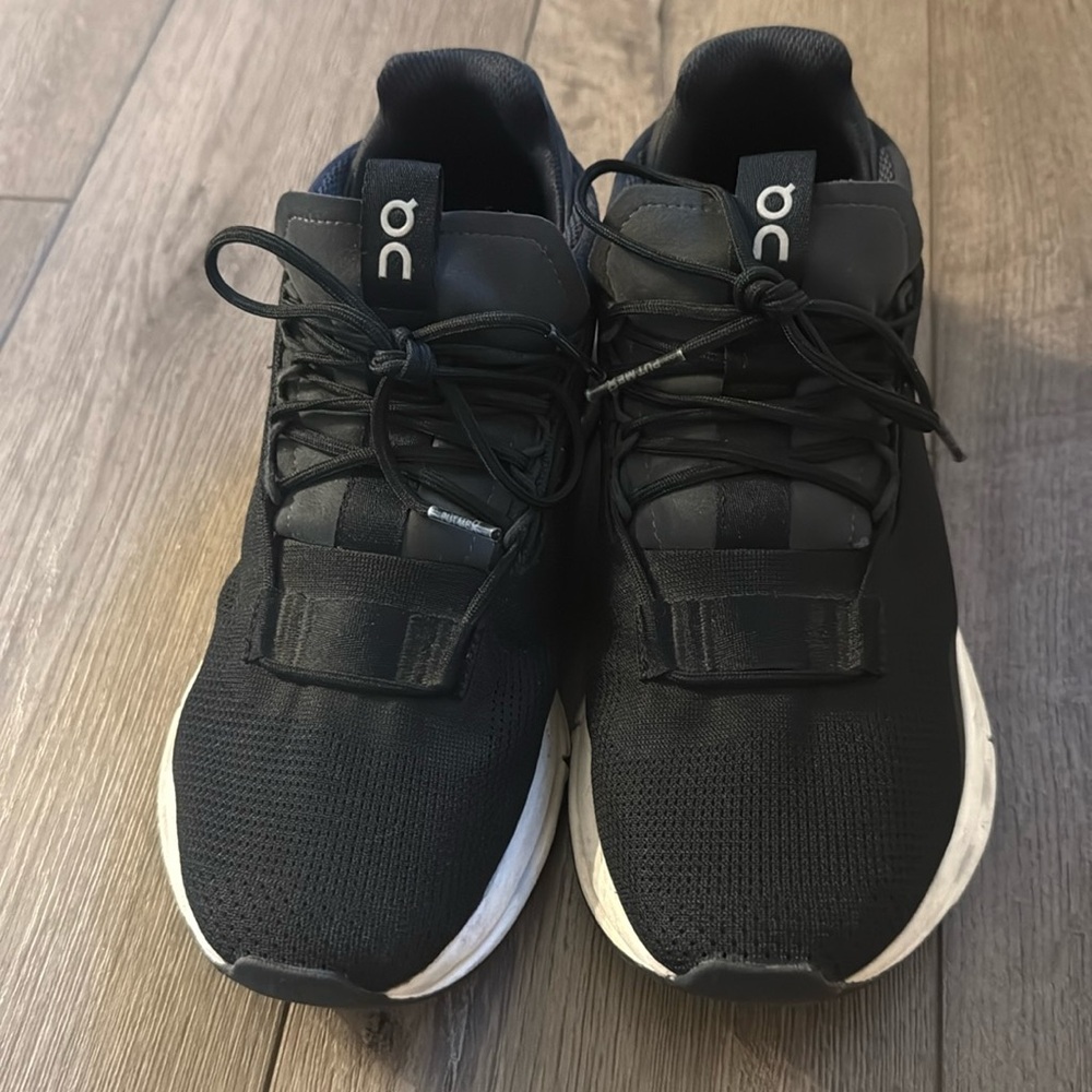 On Running Black and White Cloud Nova Sneakers with CloudTec Cushioning